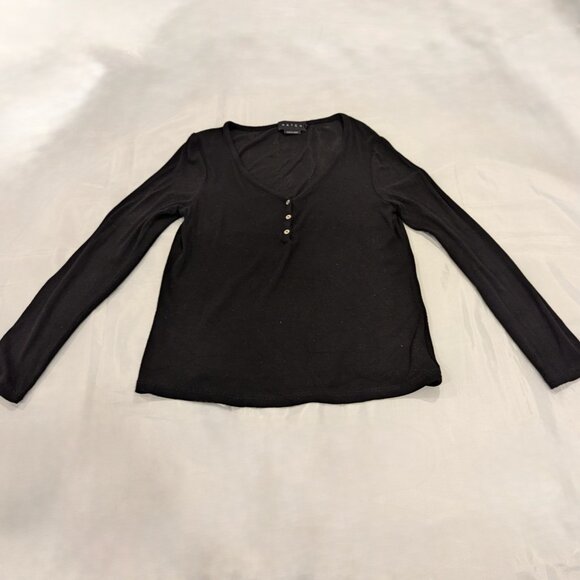 Hatch Maternity The Softest Rib Nursing Henley (Black, Altered) - Picture 7 of 15